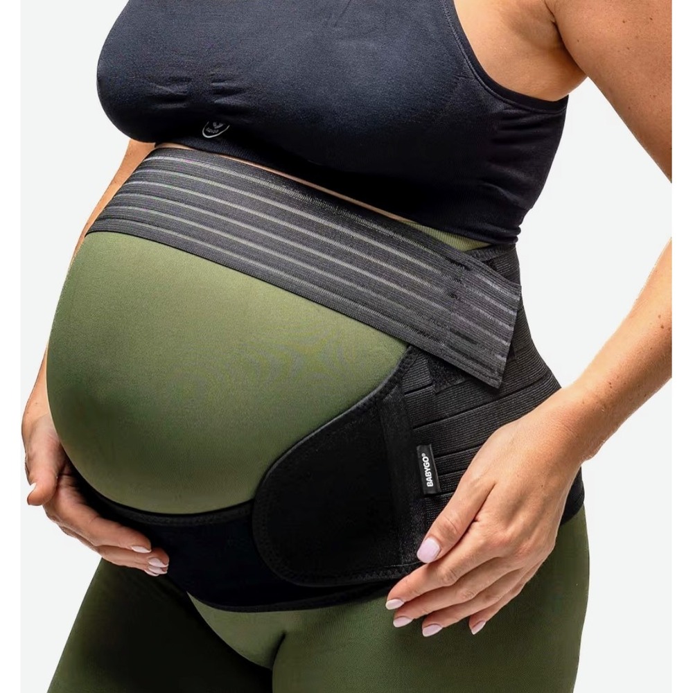 BABYGO Pregnancy Support Belt Maternity Belly Band Black Bamboo Lining New